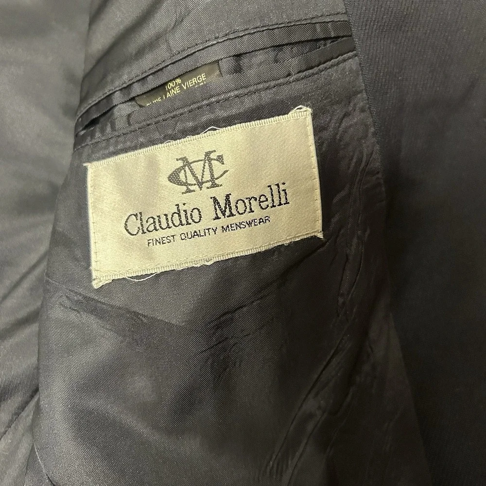Claudio Morelli Mens Blazer Career Suit Single Breasted Pure Wool Size 40 Navy
